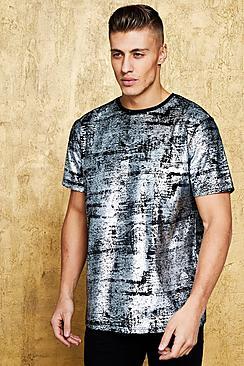 Boohoo Luxe Party Burnout Velour T-shirt