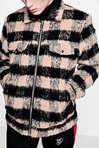 Boohoo Tyga Brushed Check Wool Look Trucker Jacket