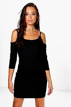 Boohoo Isabel Half Cold Shoulder Bodycon Dress