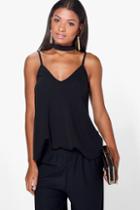 Boohoo Keira Choker Swing Top Black