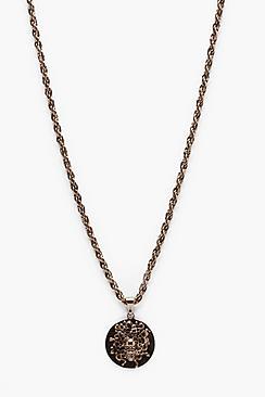 Boohoo Medusa Medallion Pendant Necklace