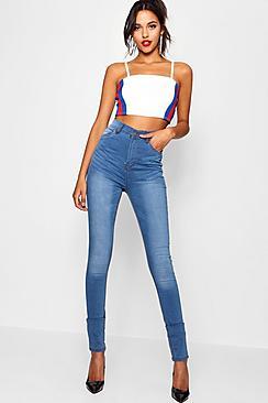 Boohoo Tall High Rise 5 Pocket Skinny Jeans