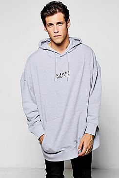 Boohoo Oversized Original Man Print Hoodie