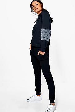 Boohoo Emma Boutique Velour Sleeve Hoody Lounge Set