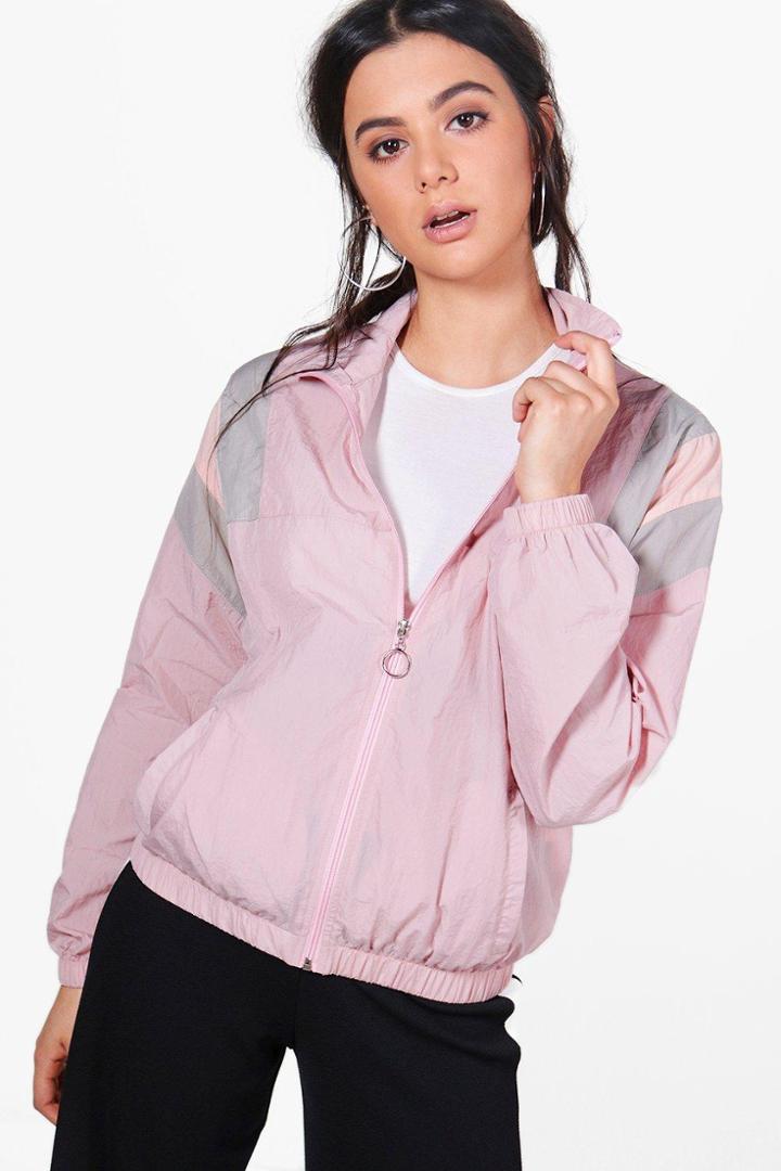 Boohoo Kelly Panelled Windbreaker Pink