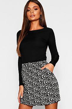 Boohoo Dalmatian Print Mini Skirt