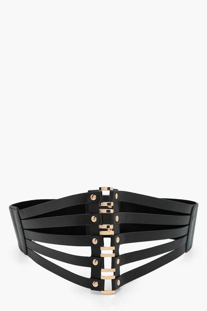 Boohoo Georgia Cut Out Corset Black