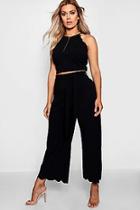 Boohoo Plus Lisa Scallop Edge Crop + Trouser Co-ord