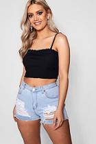 Boohoo Plus Emily Rib Frill Detail Cami Top