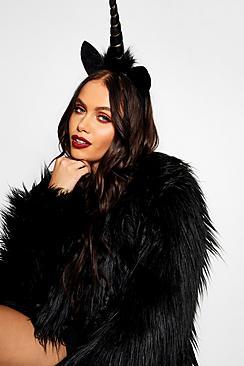 Boohoo Black Unicorn Headband