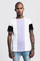 Boohoo Lilac Colour Block Panel T-shirt