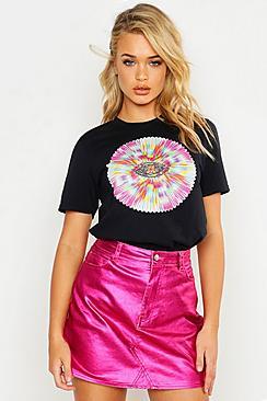 Boohoo All Seeing Eye Rhinestuds Tee