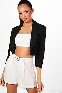 Boohoo Annie Collared Crop Blazer