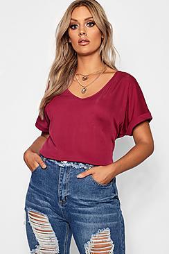 Boohoo Plus Basic Rib Oversized T-shirt
