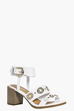 Boohoo Anya Western Detail Block Heels