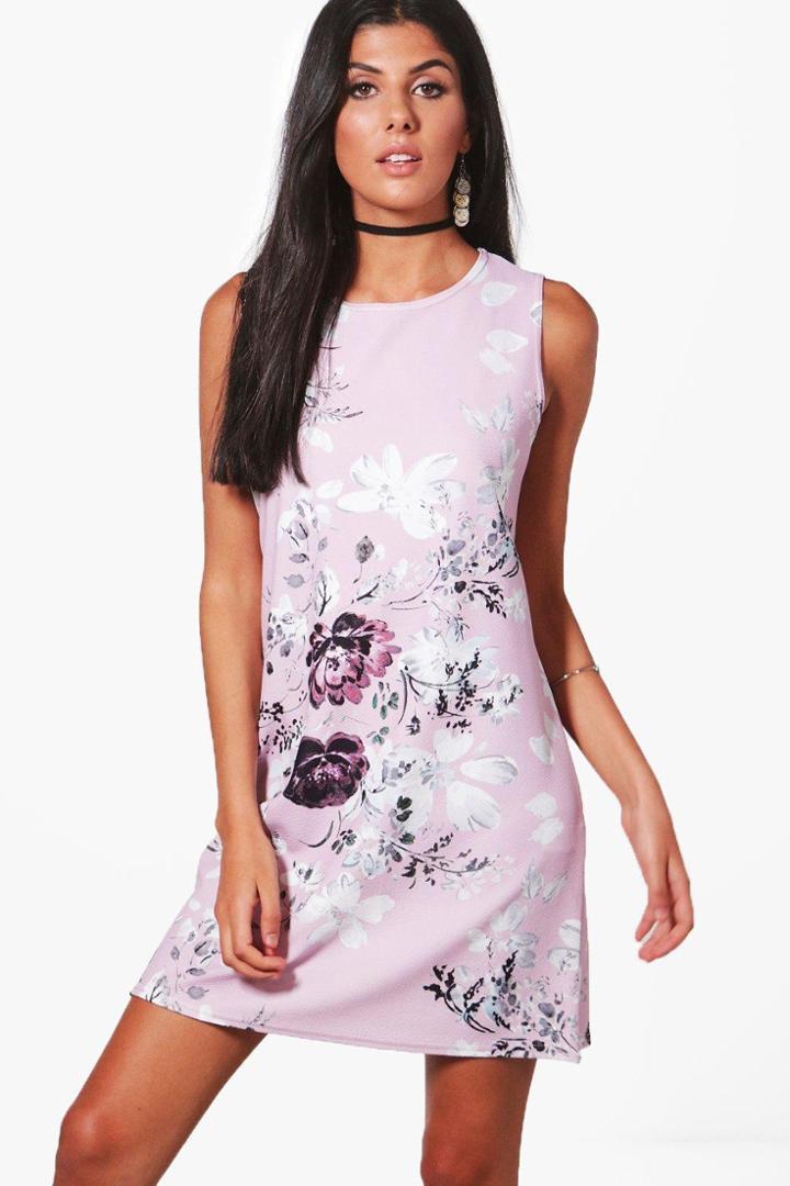 Boohoo Molly Sleevless Shirt Dress Blush