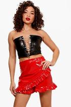 Boohoo Sherri Vinyl Ruffle Skort