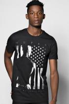 Boohoo Tupac Stars/stripes License T-shirt Black