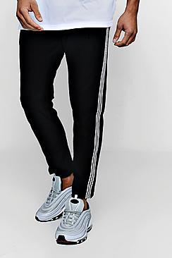 Boohoo Metallic Taped Cropped Velour Jogger