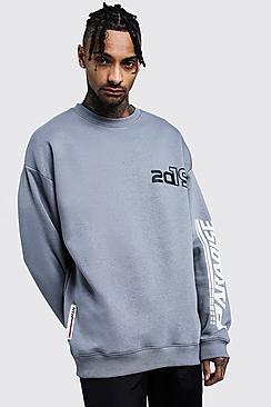 Boohoo Paradise 2019 Sleeve Print Sweatshirt