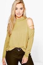 Boohoo Plus Briony Strappy Cut Out Shoulder Top