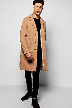 Boohoo Smart Wool Mix Peacoat