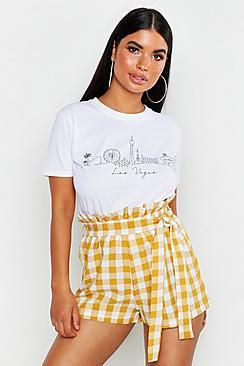 Boohoo Petite Las Vegas Skyline T-shirt