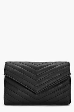 Boohoo Zoe Quilted Envelope Clutch