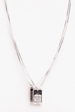 Boohoo Double Rectangle Piece Necklace