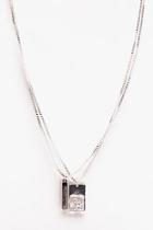 Boohoo Double Rectangle Piece Necklace
