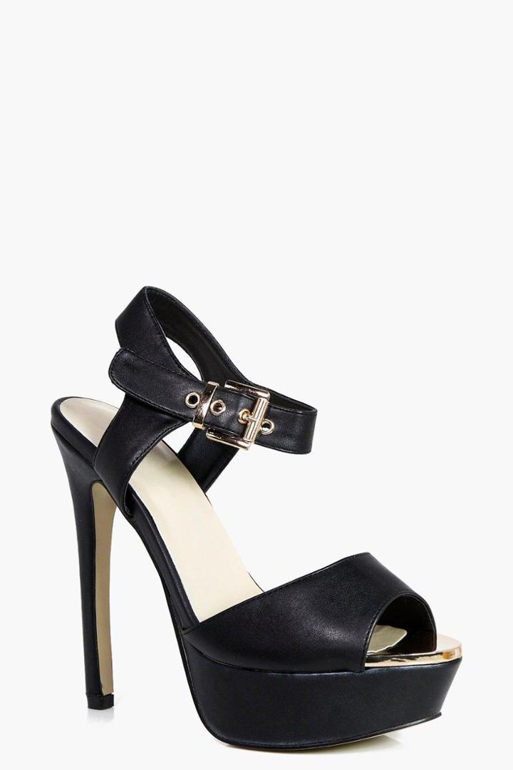 Boohoo Ellie Skyskraper Platform Heels Black