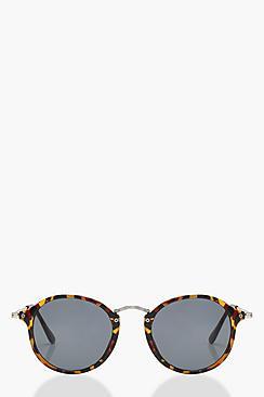 Boohoo Kerry Tortoise Frame Round Sunglasses