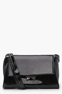 Boohoo Lo Envelope Lock Fasten Cross Body Bag