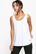 Boohoo Bethany Fit Running Tank Top White