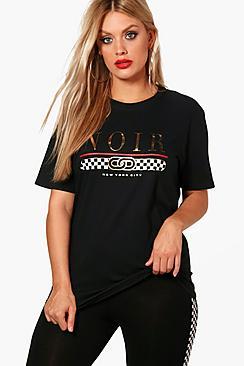 Boohoo Plus 'noir' Printed T-shirt