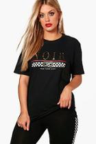 Boohoo Plus 'noir' Printed T-shirt