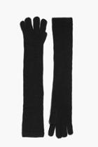 Boohoo Erin Knitted Elbow Length Gloves Black