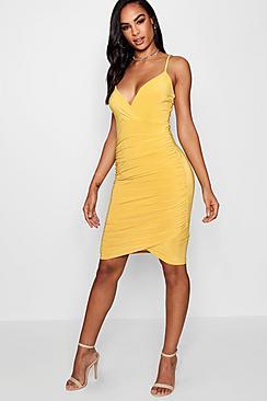 Boohoo Tall Hollie Ruched Side Slinky Mini Dress