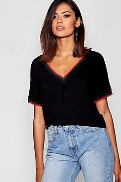 Boohoo Tall Sport Tape Tee