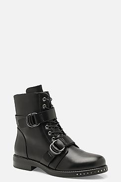 Boohoo D Ring Buckle Biker Boots