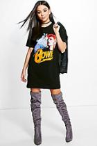 Boohoo Katie Bowie License T-shirt Dress