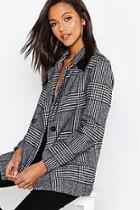 Boohoo Relaxed Check Double Breasted Blazer