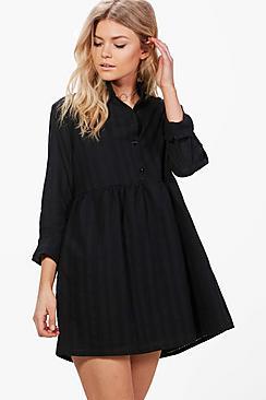 Boohoo Petite Sofia Broderie Anglaise Woven Skater Dress
