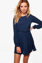 Boohoo Lily Belted Woven Dress