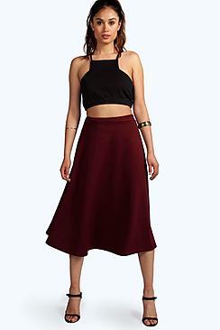 Boohoo Plain Full Circle Midi Skirt