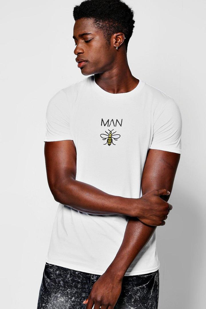 Charity Boohooman Bee Print T-shirt White
