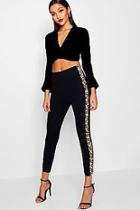 Boohoo Elouise Leopard Print Front Panel Crepe Leggings