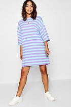 Boohoo Bold Stripe Oversized Jersey Tee Dress