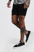 Boohoo Slim Fit Denim Shorts With Pintuck Detail