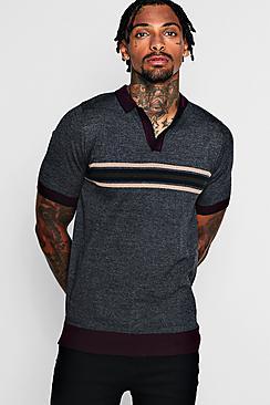 Boohoo Short Sleeve Colour Block Knitted Polo